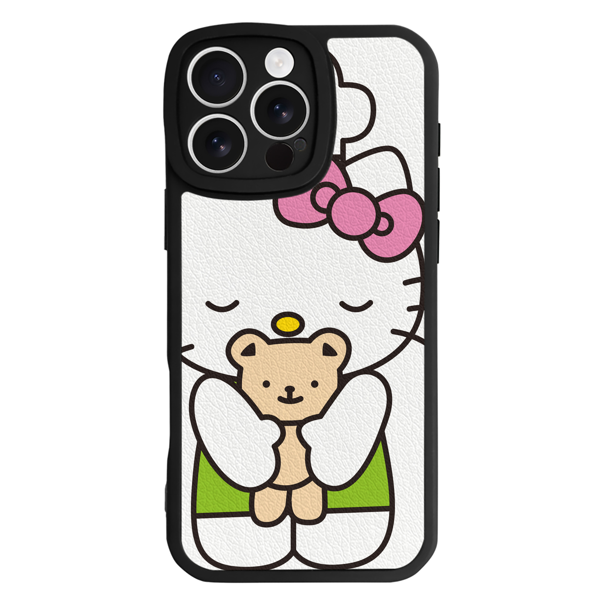 （画像用） Hello Kitty ハローキティ 【iPhone 16シリーズ対応】シリコンスマホケース（レザー調） 材質：シリコン